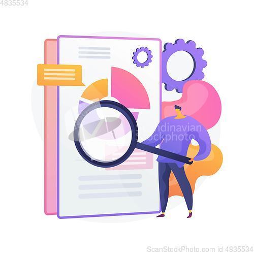 Image of Business documents scanning vector concept metaphor.