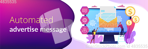 Image of Marketing automation system concept banner header.