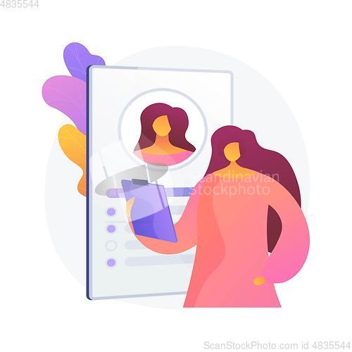 Image of Woman personal profile vector concept metaphor