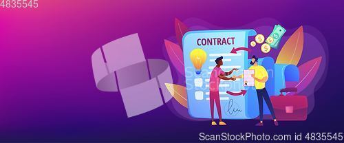 Image of Licensing contract concept banner header