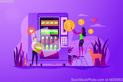 Image of Vending machine service concept vector illustration.