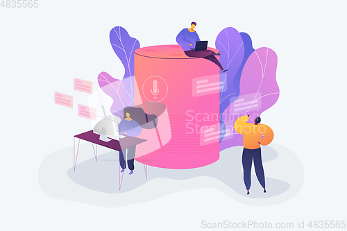 Image of Smart speaker office controller vector creative concept illustration.