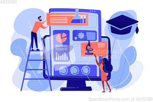 Image of Learning management system concept vector illustration.