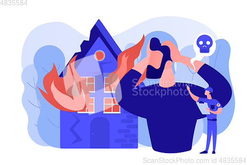 Image of Fire consequences concept vector illustration.