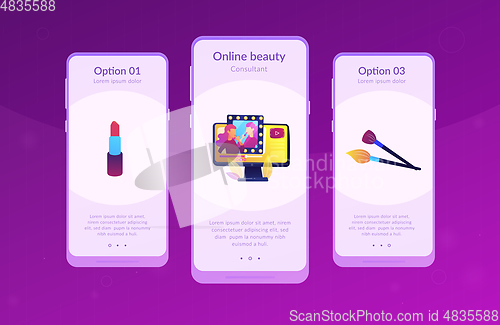Image of Beauty blogger app interface template.