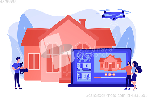 Image of Real estate video tour concept vector illustration