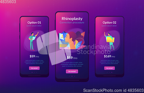 Image of Rhinoplasty app interface template.