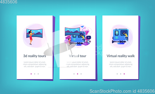 Image of Virtual tour app interface template.
