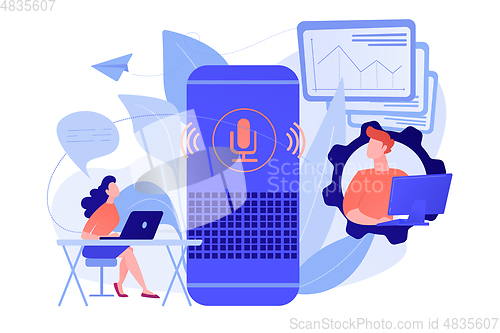 Image of Smart speaker office controller concept vector illustration.