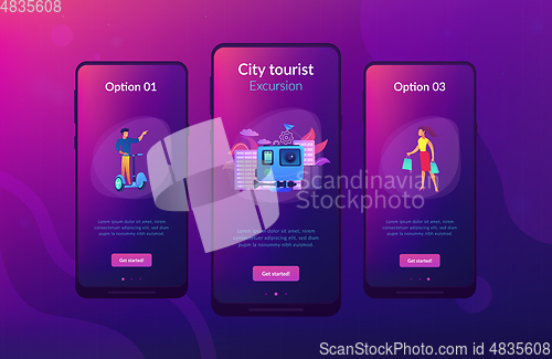 Image of City segway tour app interface template.