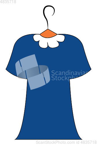 Image of Long blue shirt vector or color illustration