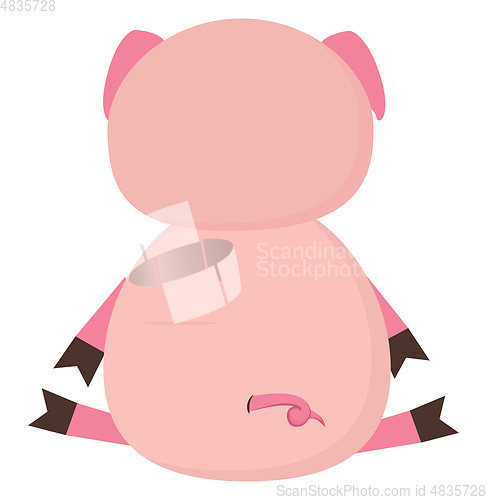 Image of Pink pig vector or color illustration