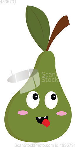 Image of A green pear vector or color illustration
