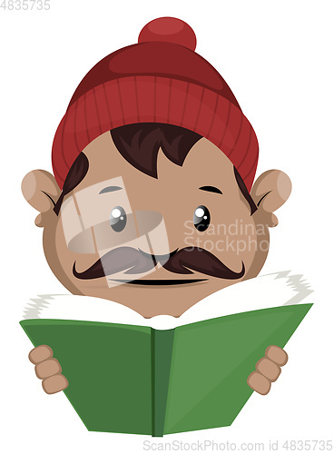 Image of Man is reading, illustration, vector on white background.