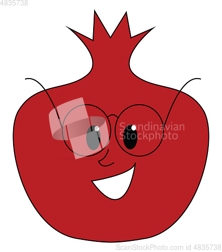 Image of Garnet with glasses vector or color illustration