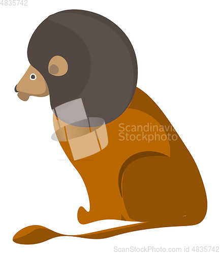Image of Cartoon lion vector or color illustration