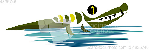 Image of A running crocodile vector or color illustration