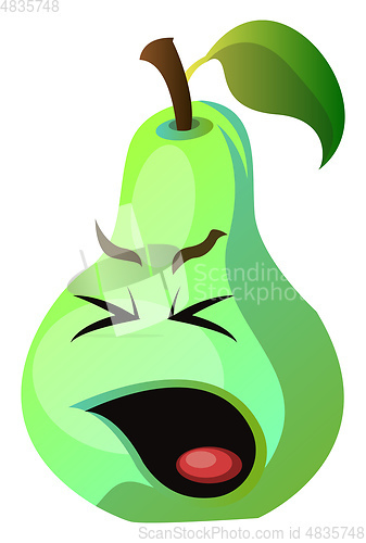 Image of Pear sick face illustration vector on white background