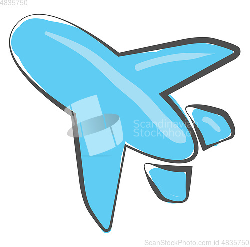 Image of Blue-colored aircraft vector or color illustration