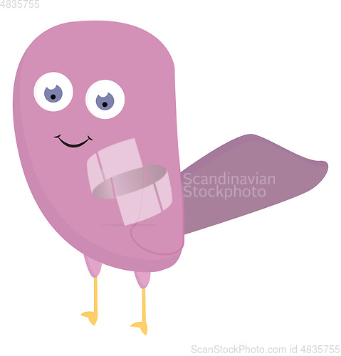 Image of A purple bird vector or color illustration