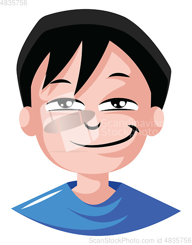 Image of Young man in blue top feeling sexy illustration vector on white 