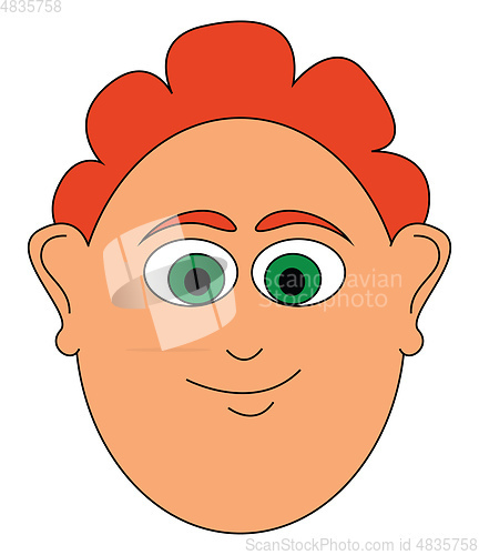 Image of Man with green eyes vector or color illustration