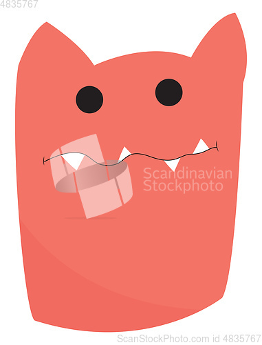 Image of An ugly pink monster vector or color illustration