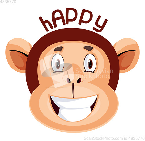 Image of Monkey is feeling happy, illustration, vector on white backgroun