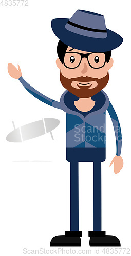Image of Funny and cool cartoon guy in casual clothes illustration vector