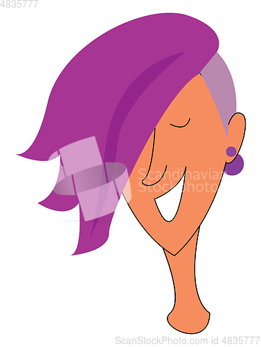 Image of Girl with pink hair illustration vector on white background 