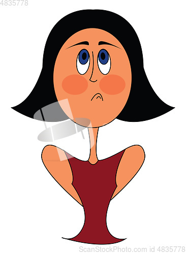 Image of Lady with blue eyes wearing a sweater illustration vector on whi