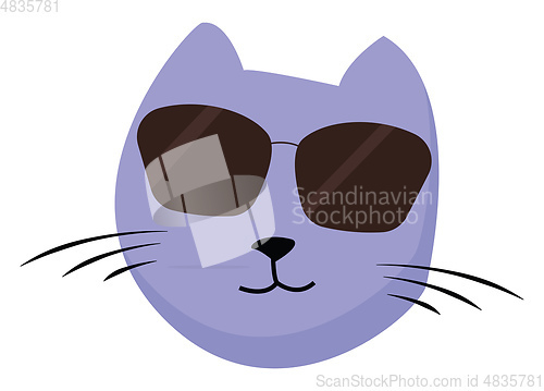 Image of Painting of the face of a happy cat with sunglasses vector or co