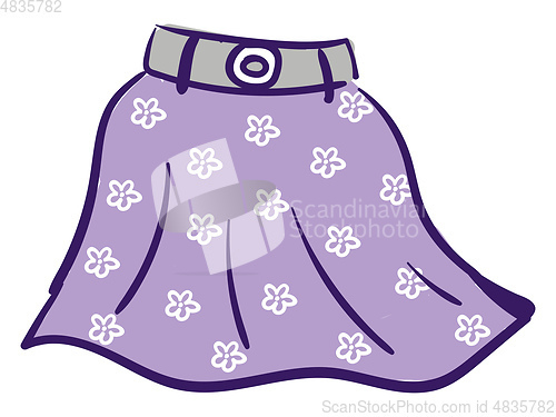 Image of Floral violet skirt vector or color illustration