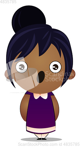 Image of Little girl is feeling surprised, illustration, vector on white 