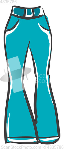 Image of Long flare pants vector or color illustration