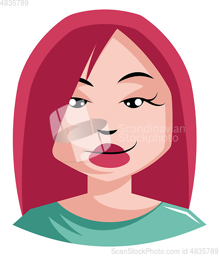 Image of red haired girl being sexy illustration vector on white backgrou