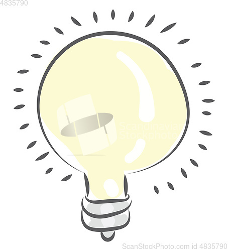Image of A round light bulb vector or color illustration