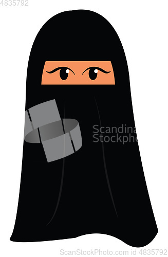 Image of Muslim woman with burqa illustration vector on white background 