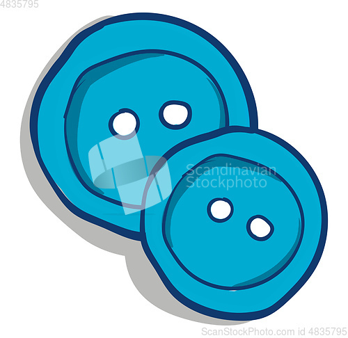 Image of Two blue buttons vector illustration 