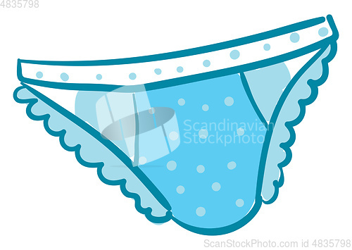 Image of A blue women underpants vector or color illustration