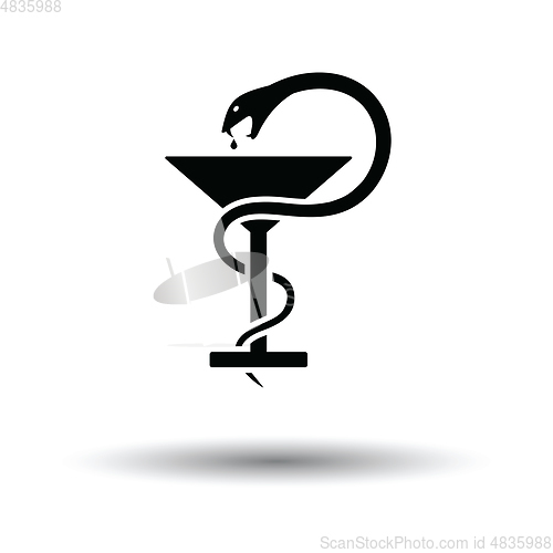 Image of Medicine sign with snake and glass icon