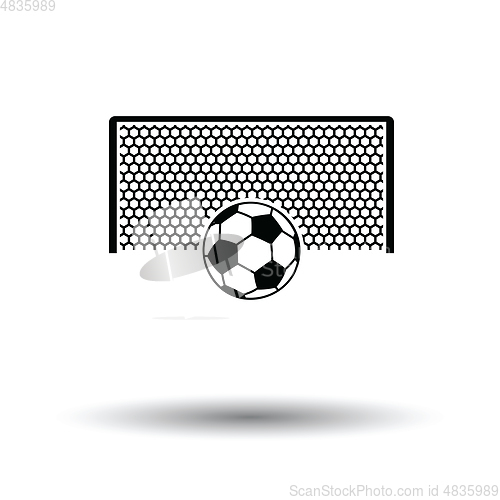Image of Soccer gate with ball on penalty point  icon