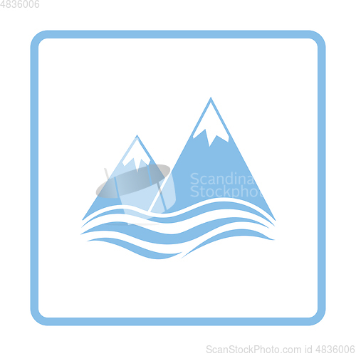 Image of Snow peaks cliff on sea icon