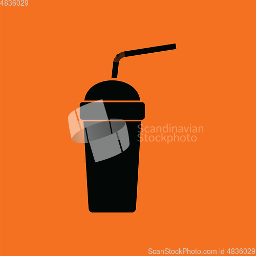 Image of Disposable soda cup and flexible stick icon