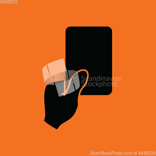 Image of Soccer referee hand with card  icon