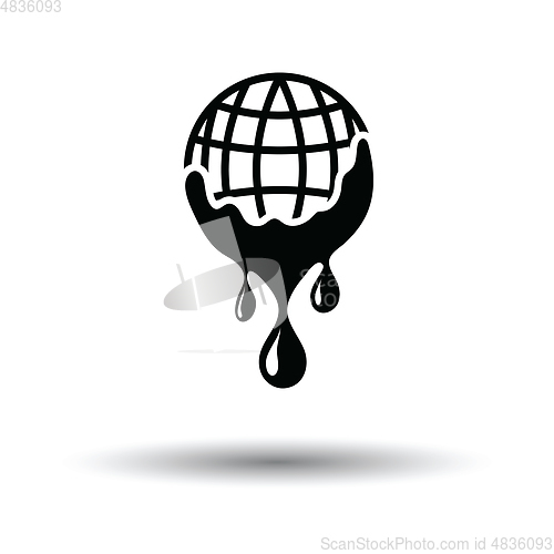 Image of Planet flowing down water icon