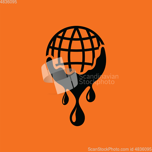 Image of Planet flowing down water icon