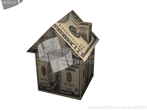 Image of 3D dollar paper home