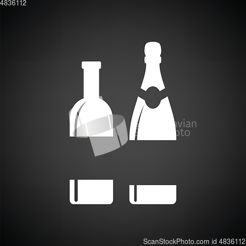 Image of Wine and champagne bottles icon