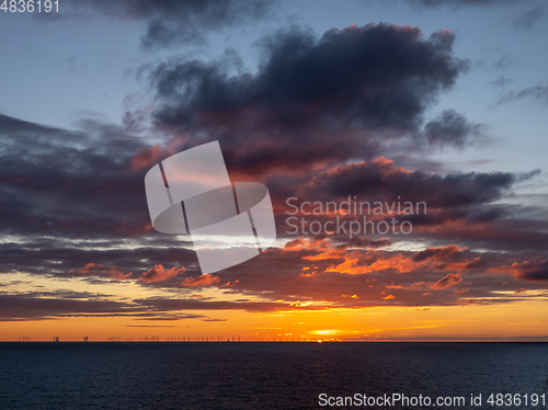 Image of Sunset Sky over English Channel